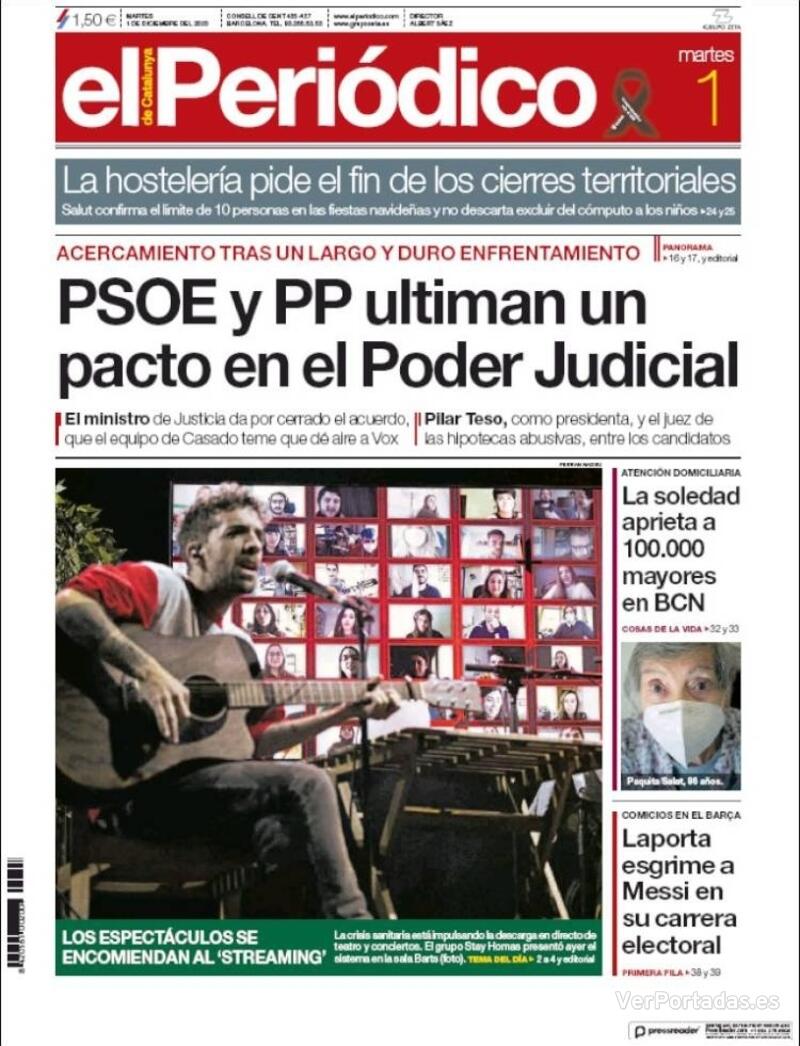 Portada El Periódico 2020-12-02