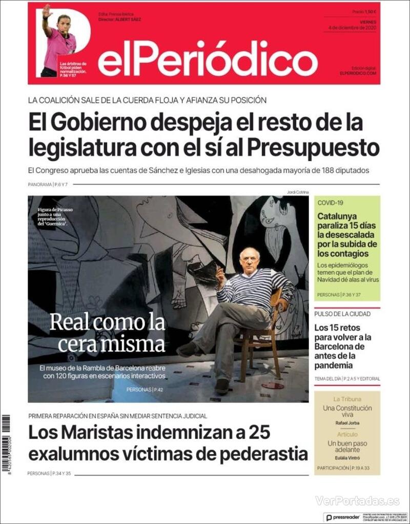 Portada El Periódico 2020-12-05