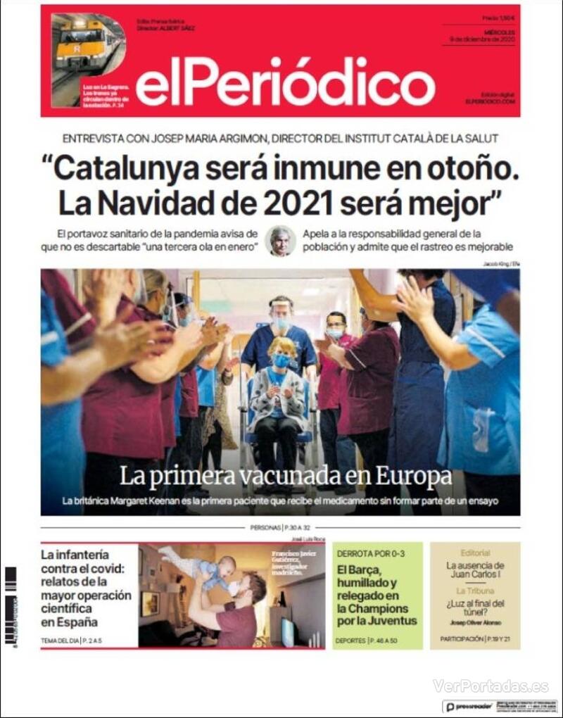 Portada El Periódico 2020-12-10