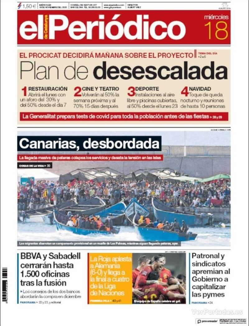 Portada El Periódico 2020-11-19