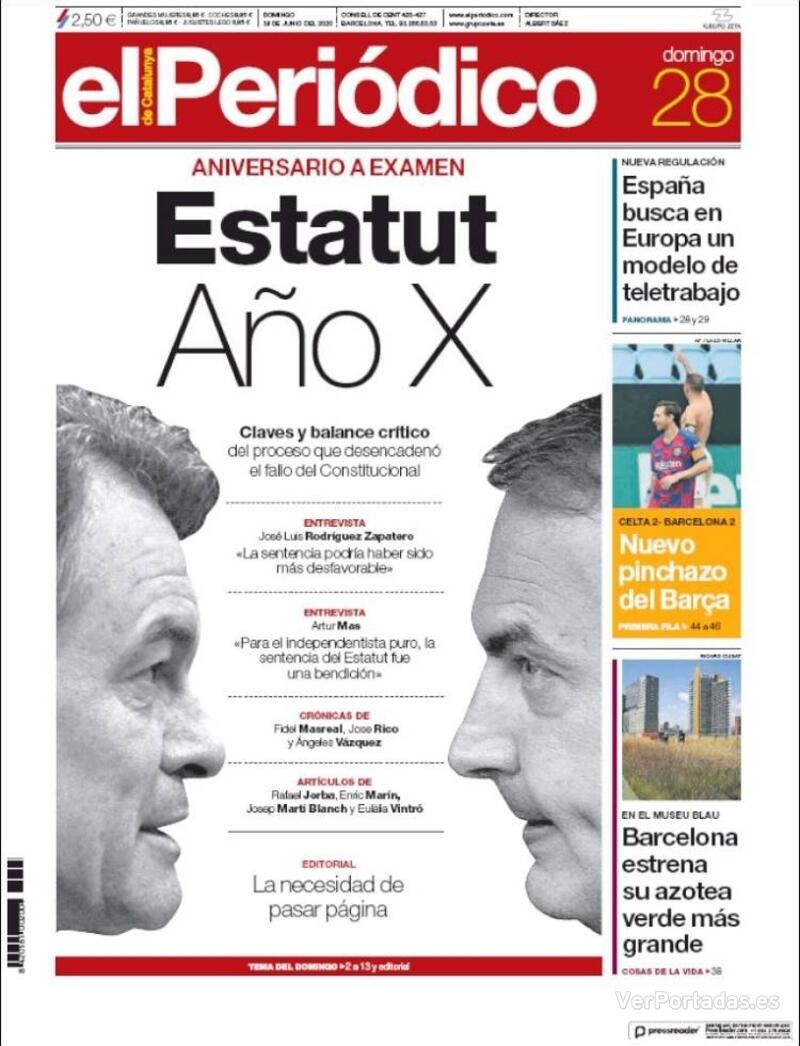 Portada El Periódico 2020-06-29