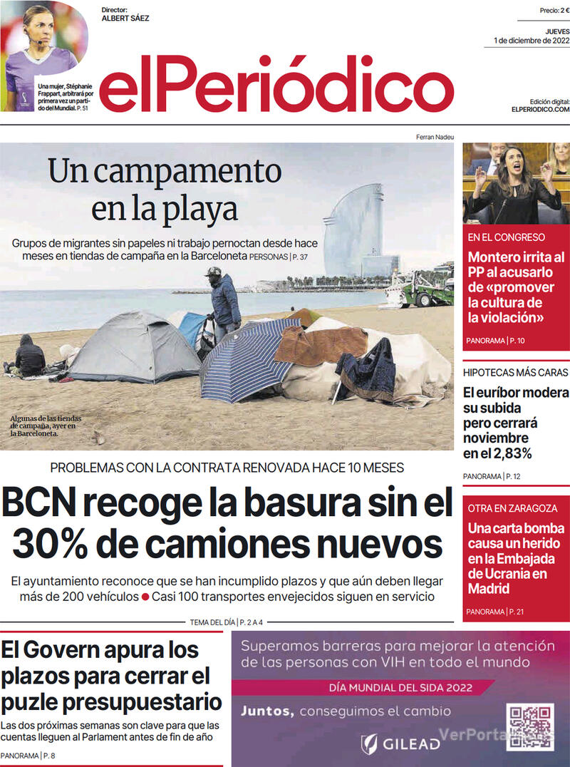 Portada El Periódico 2022-12-02