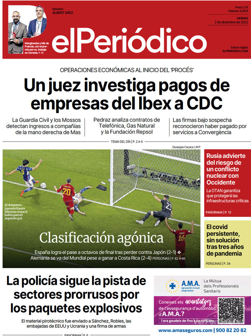 Portada El Periódico 2022-12-03