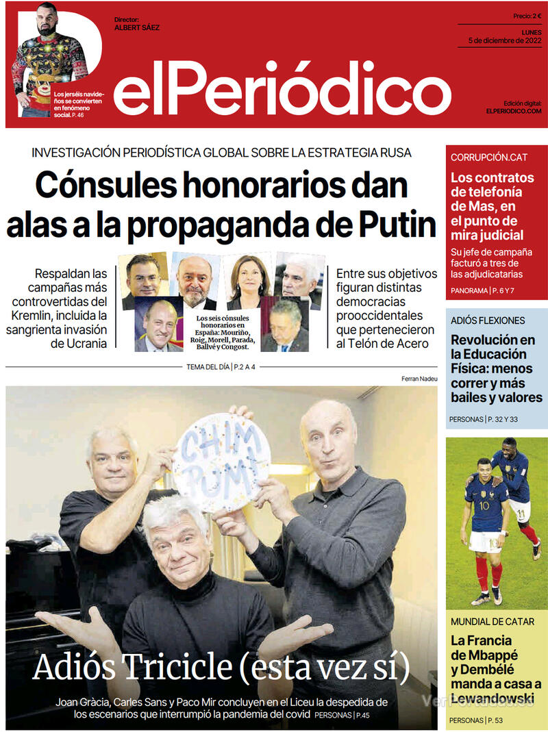 Portada El Periódico 2022-12-06