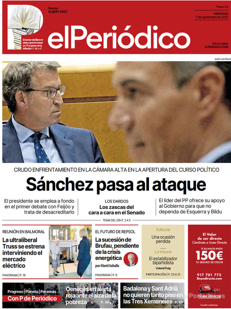 Portada El Periódico 2022-09-08