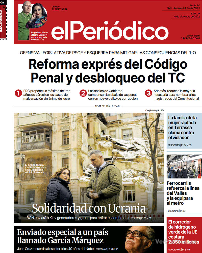 Portada El Periódico 2022-12-11