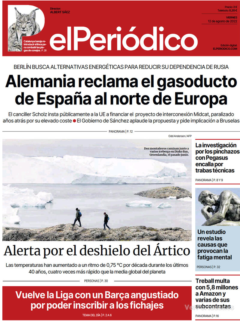 Portada El Periódico 2022-08-13