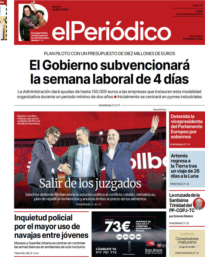 Portada El Periódico 2022-12-13