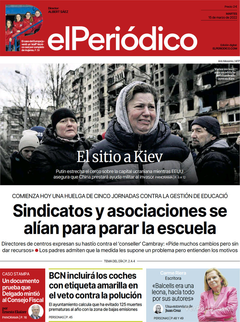 Portada El Periódico 2022-03-16