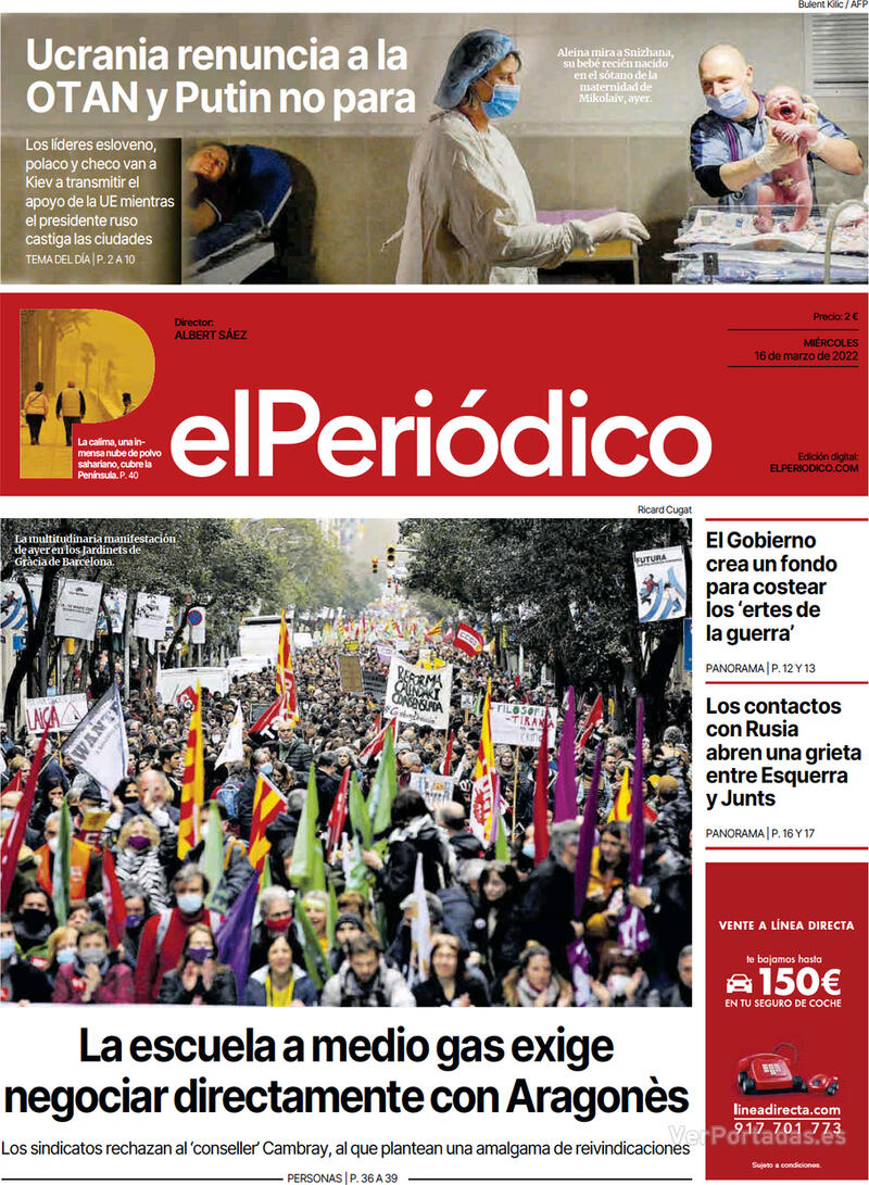 Portada El Periódico 2022-03-17