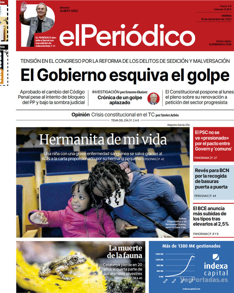 Portada El Periódico 2022-12-17