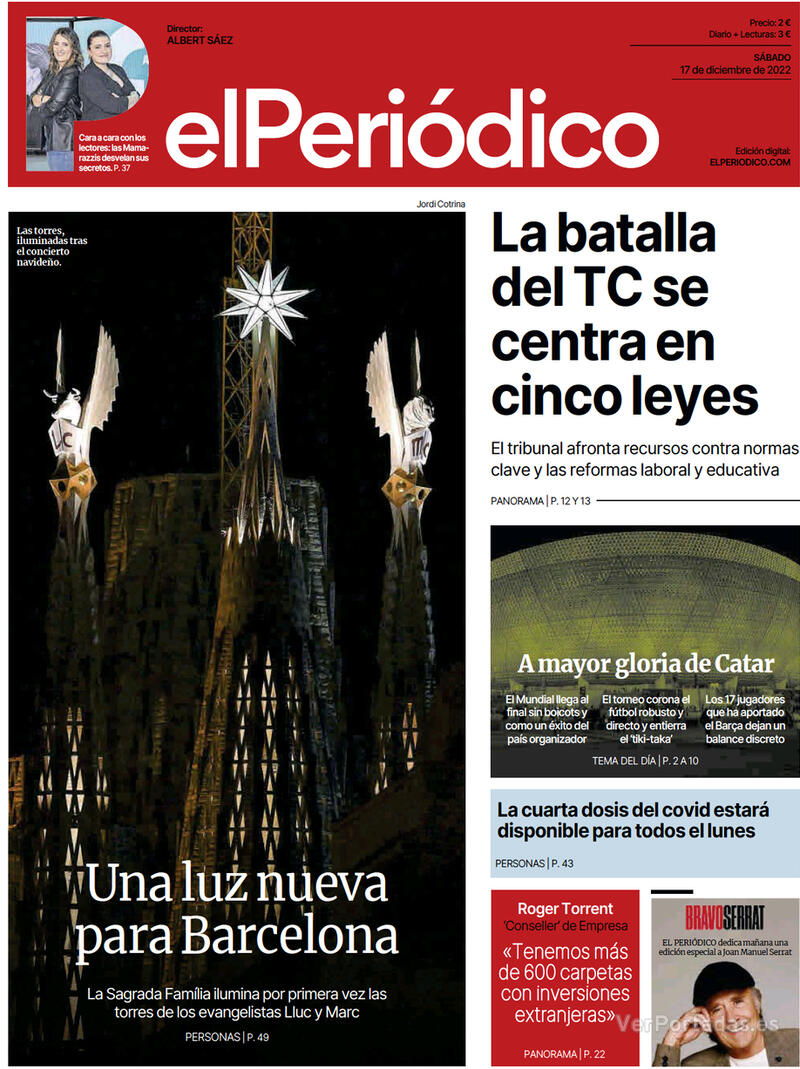 Portada El Periódico 2022-12-18