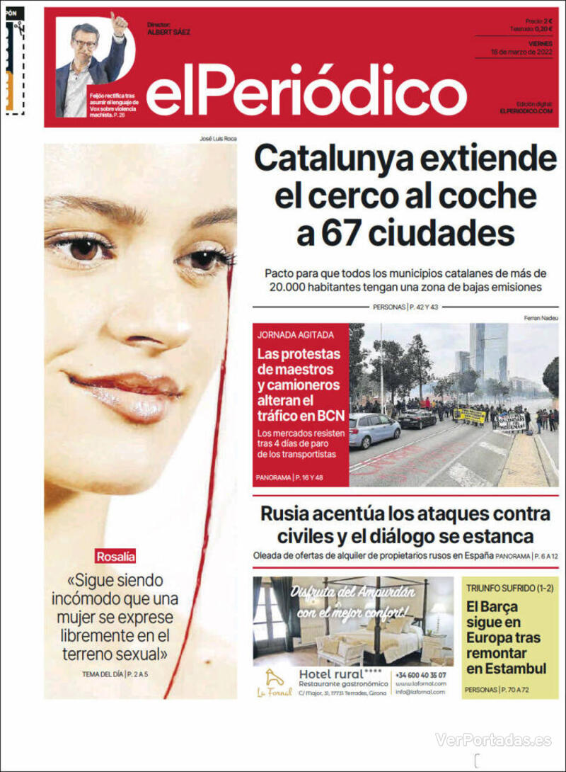 Portada El Periódico 2022-03-19