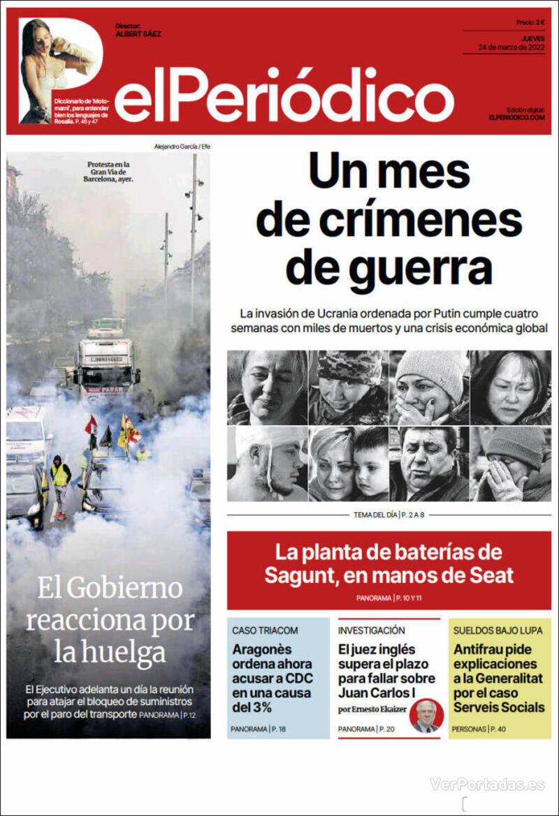 Portada El Periódico 2022-03-25