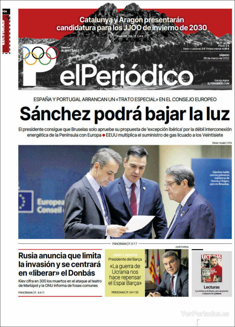 Portada El Periódico 2022-03-27