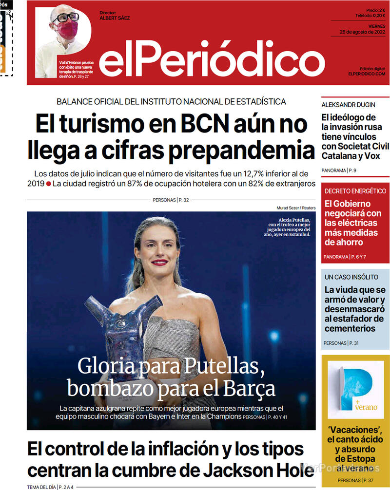 Portada El Periódico 2022-08-27