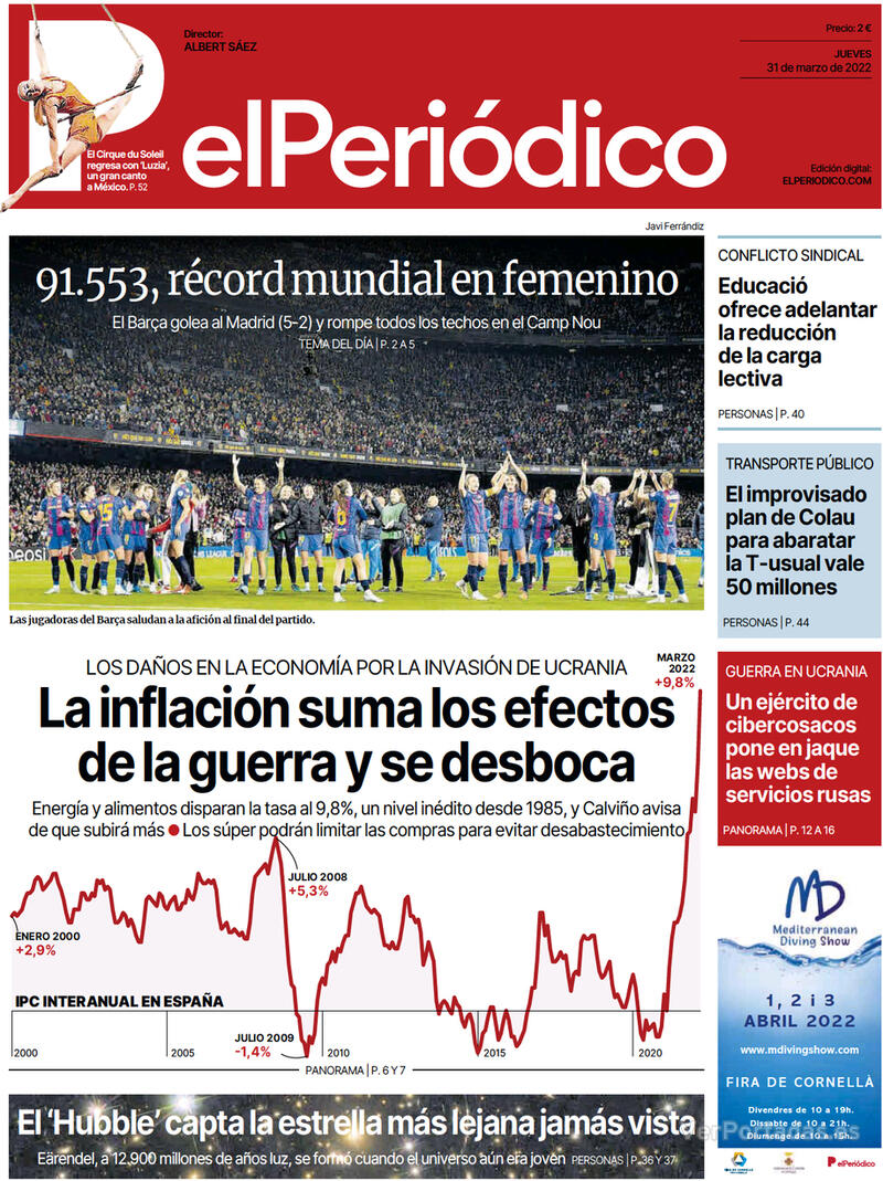 Portada El Periódico 2022-04-01