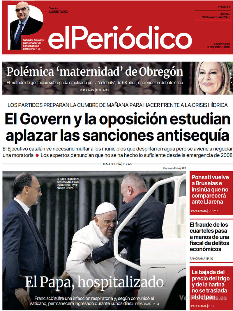 Portada El Periódico 2023-03-31