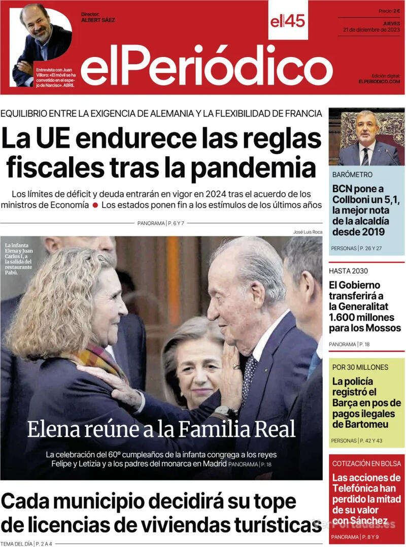 Portada Diario de Sevilla 2023-12-21