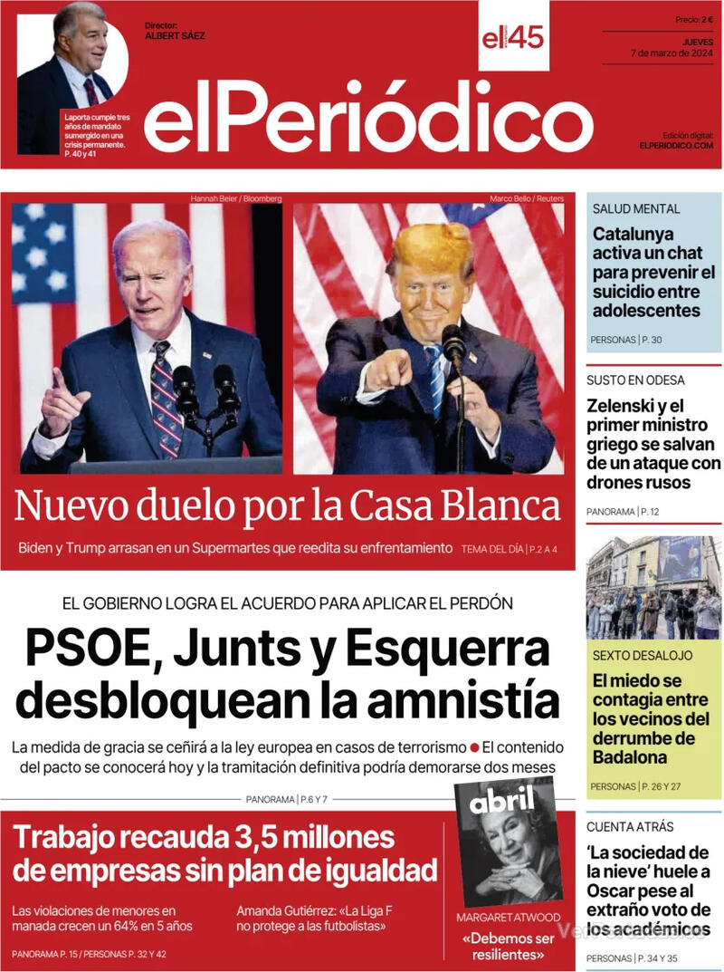 Portada El Periódico 2024-03-08