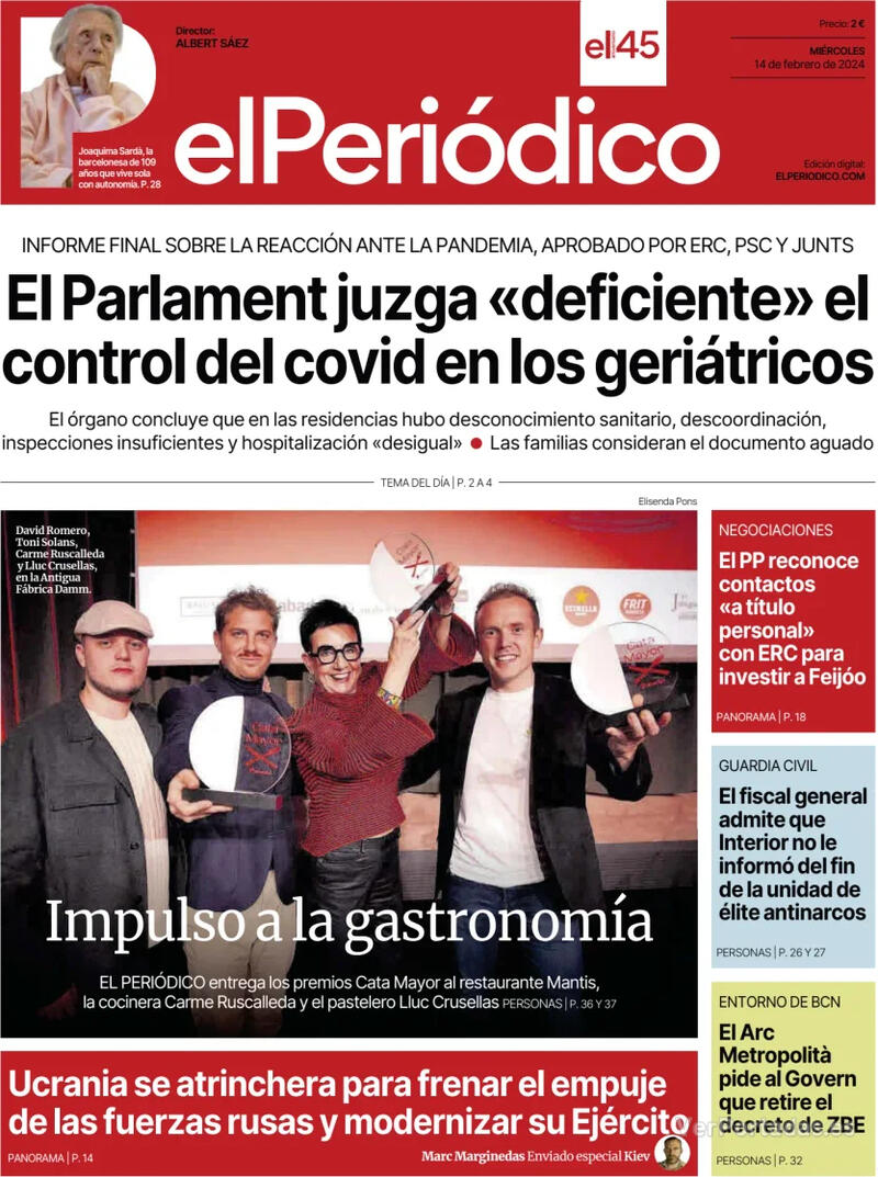 Portada El Periódico 2024-02-15