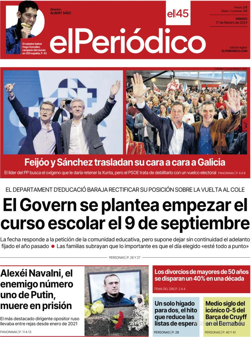 Portada El Periódico 2024-02-18