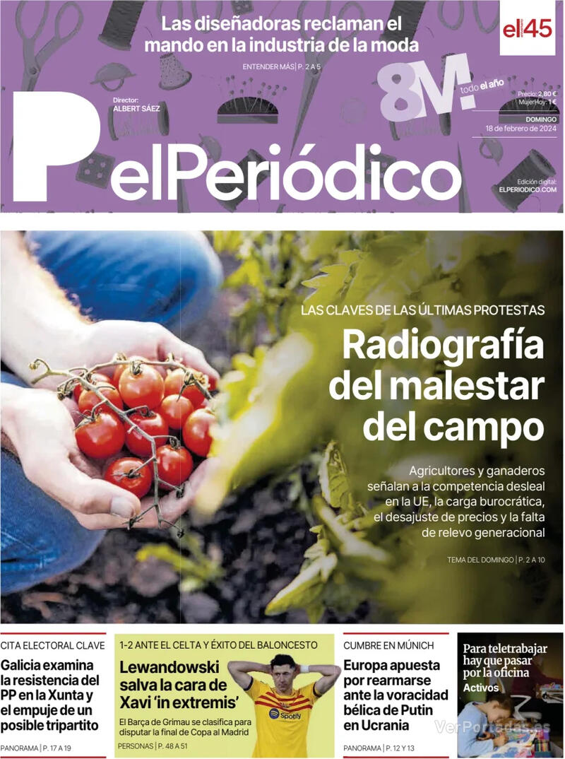 Portada El Periódico 2024-02-19