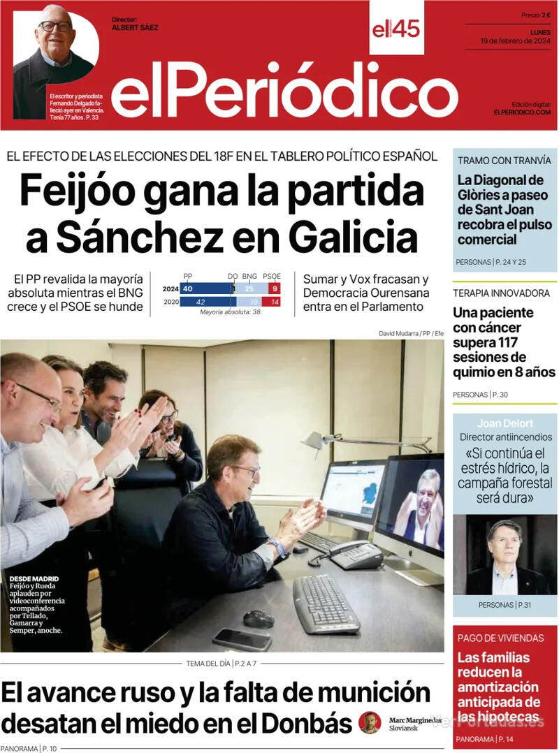 Portada El Periódico 2024-02-20