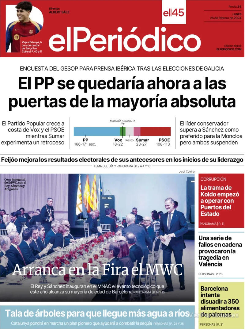 Portada El Periódico 2024-02-27