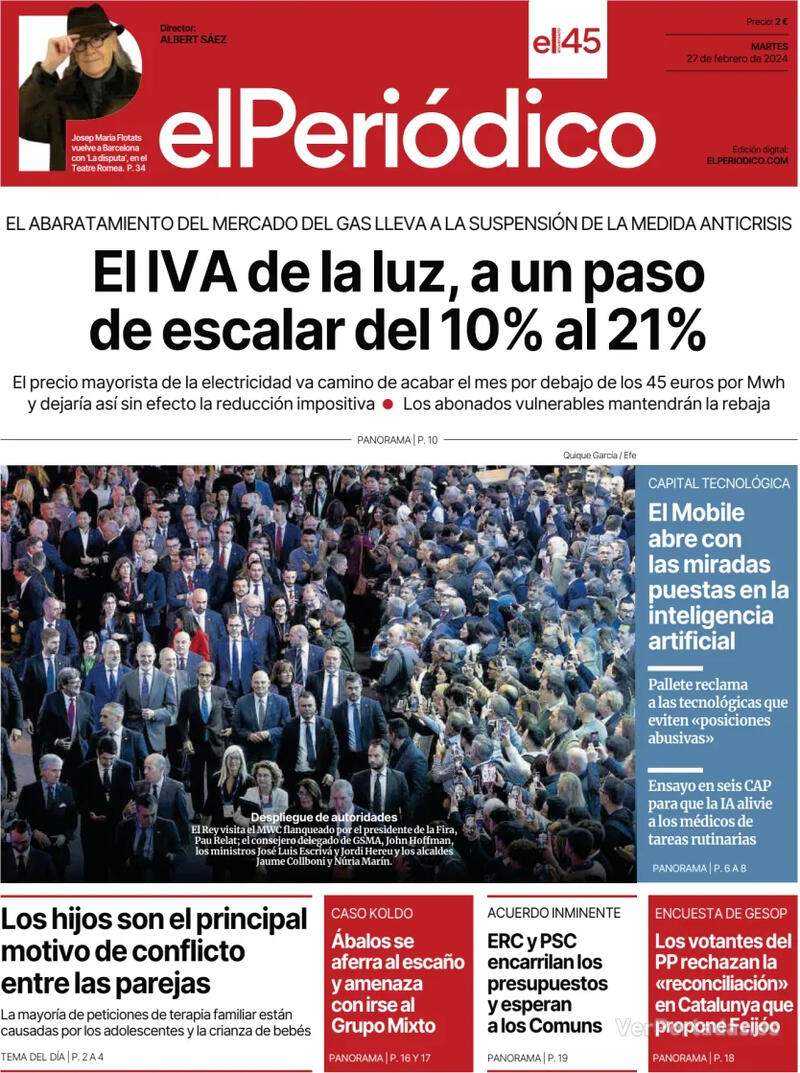 Portada El Periódico 2024-02-28