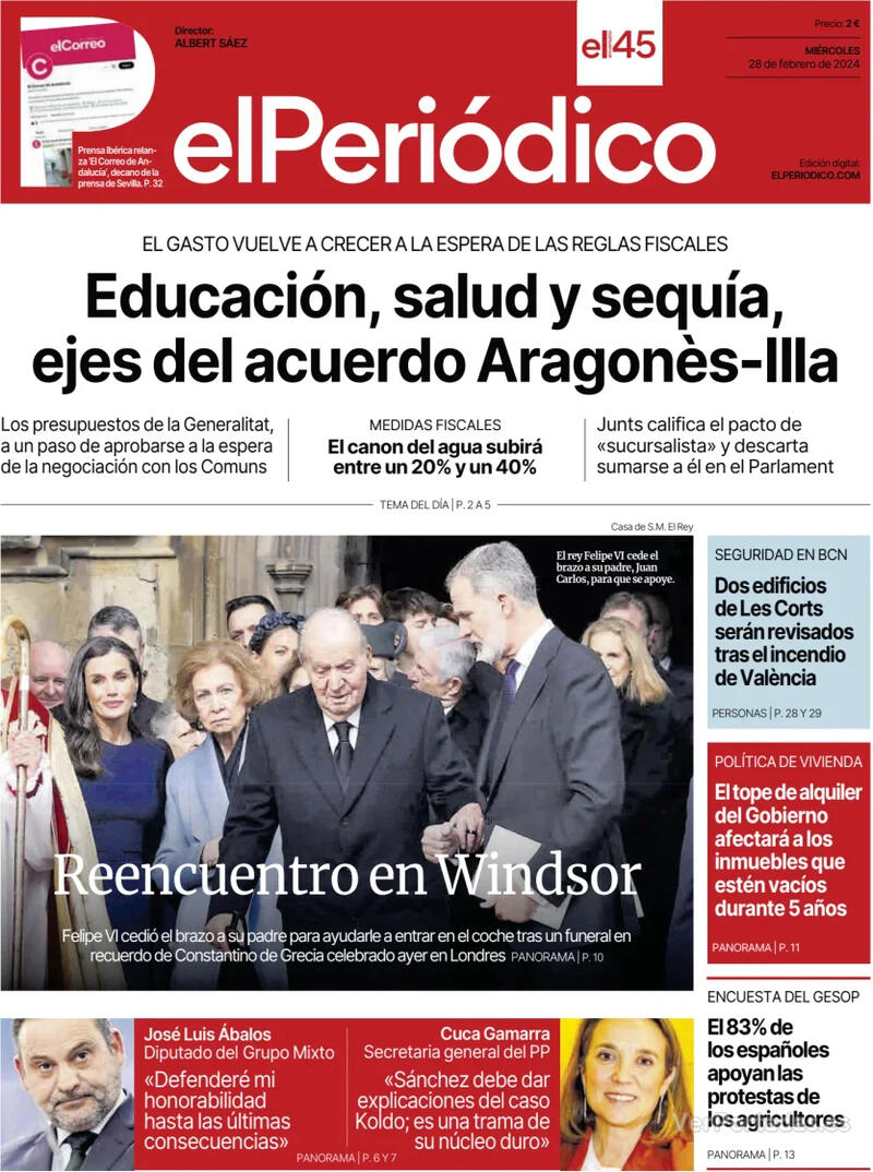 Portada El Periódico 2024-02-29