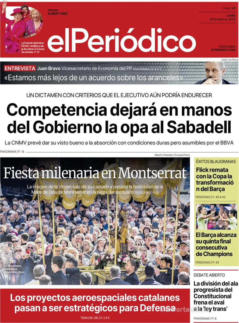 Portada Diario de Sevilla 2025-04-28