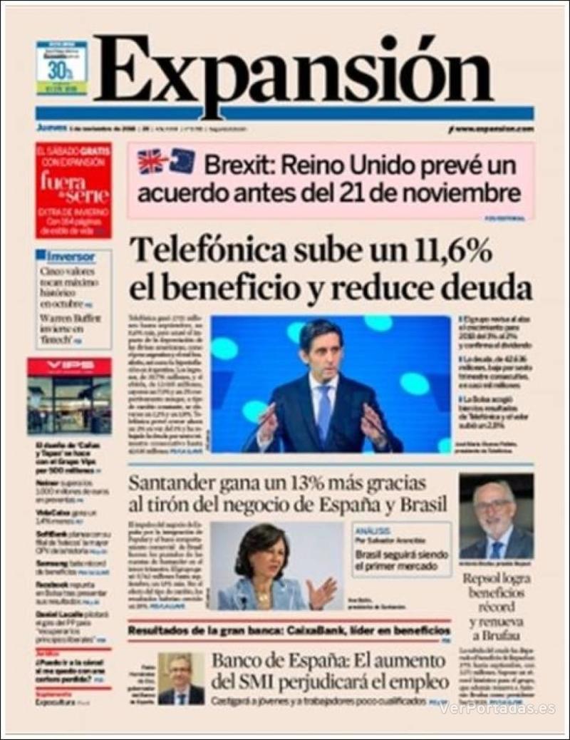 Portada El Economista 2018-11-01