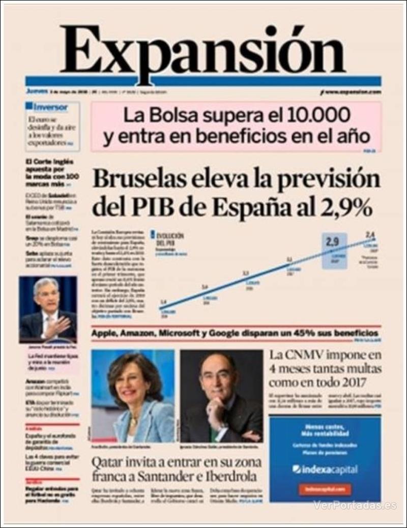 Portada El Economista 2018-05-03