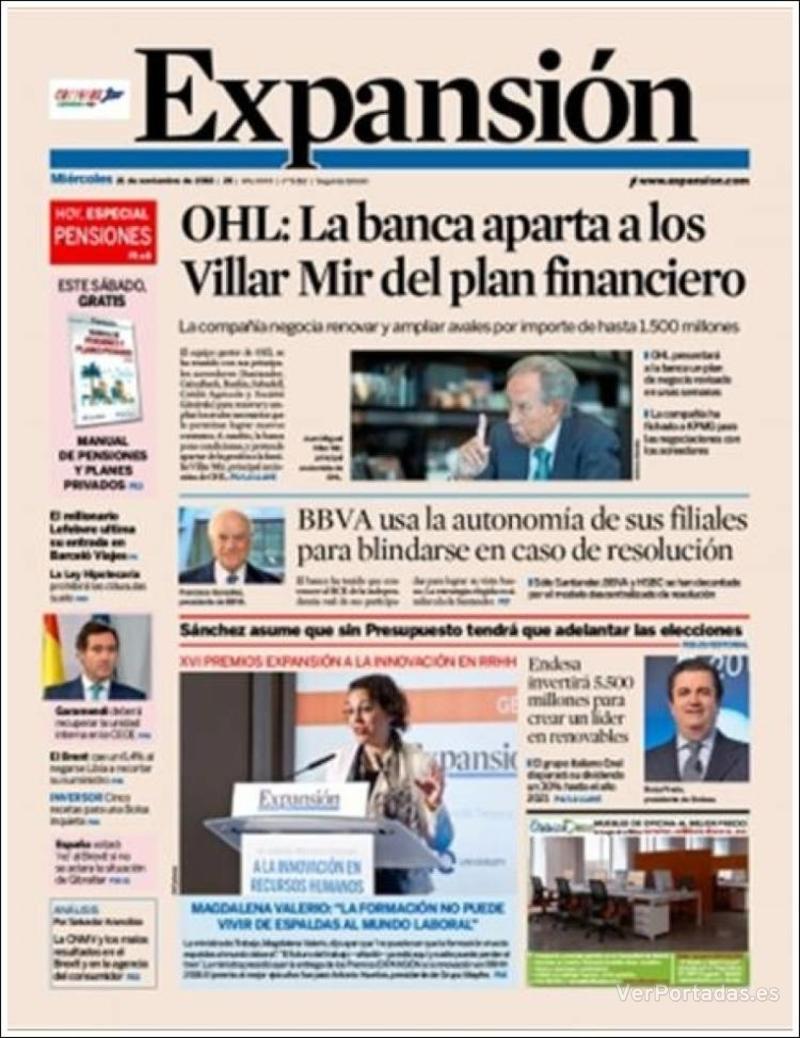 Portada Expansión 2018-11-22