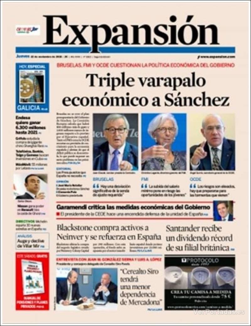 Portada Expansión 2018-11-23