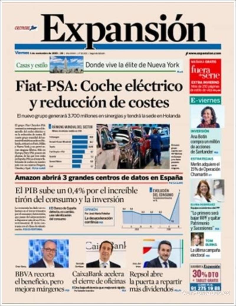 Portada Expansión 2019-11-02