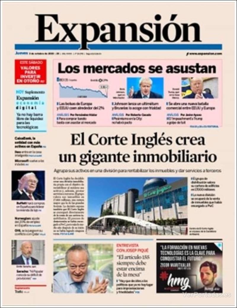 Portada Expansión 2019-10-04