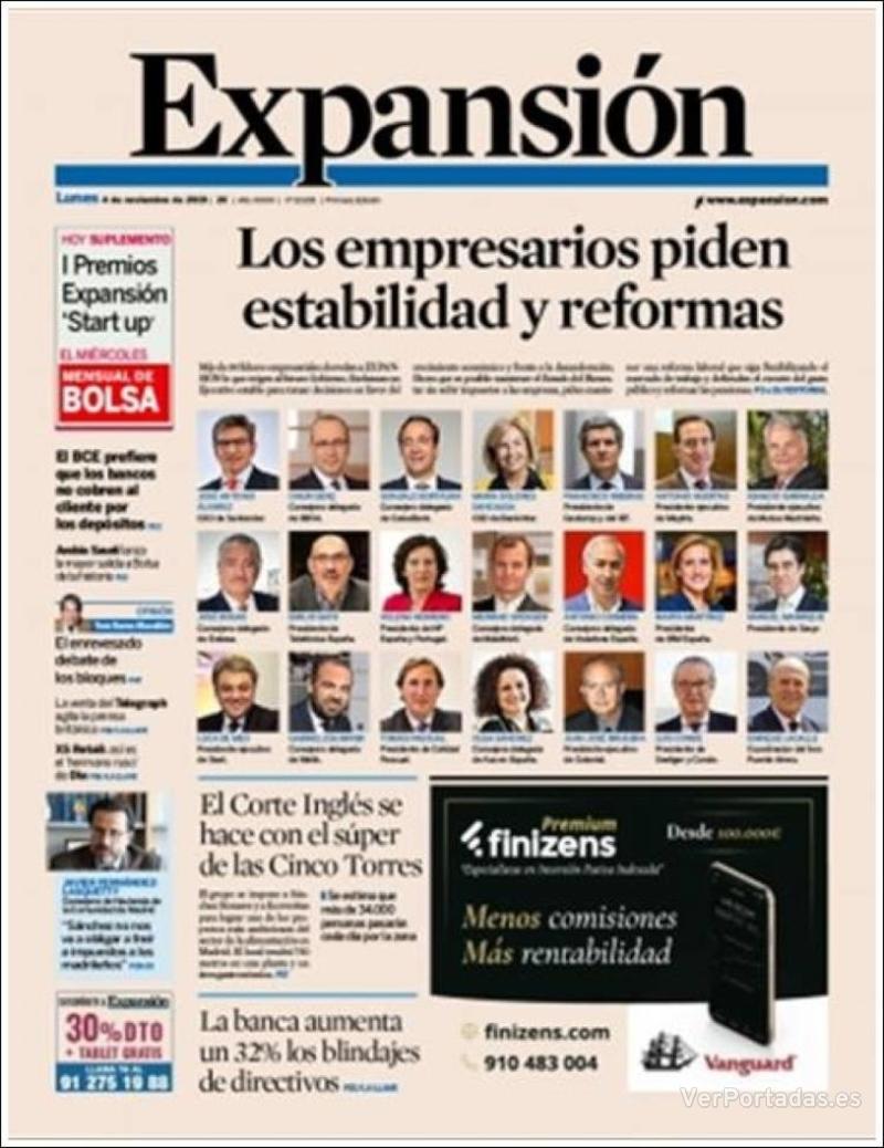 Portada Expansión 2019-11-05