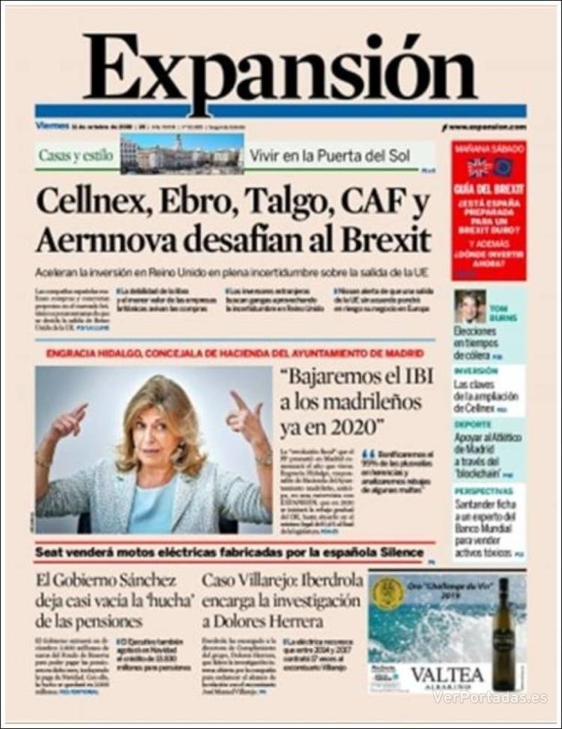 Portada Expansión 2019-10-12