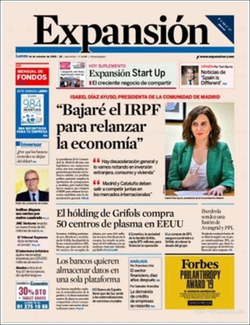 Portada Expansión 2019-10-15