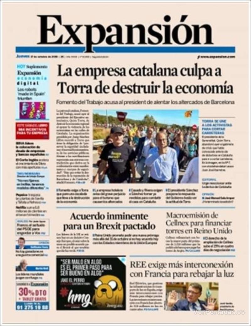 Portada Expansión 2019-10-18