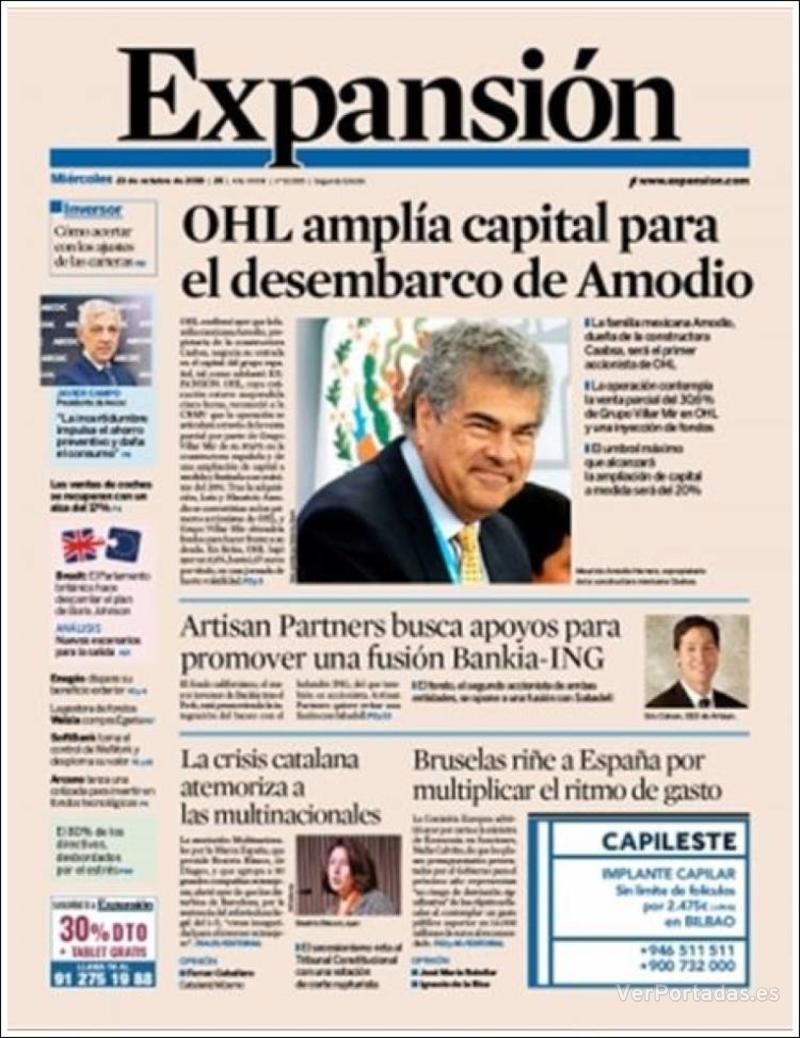 Portada Expansión 2019-10-24