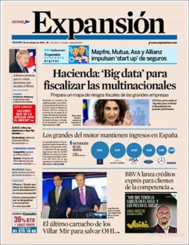 Portada Expansión 2019-10-25