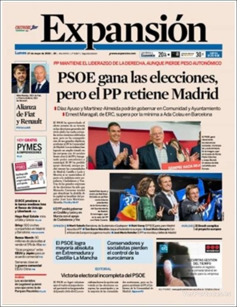 Portada Expansión 2019-05-28