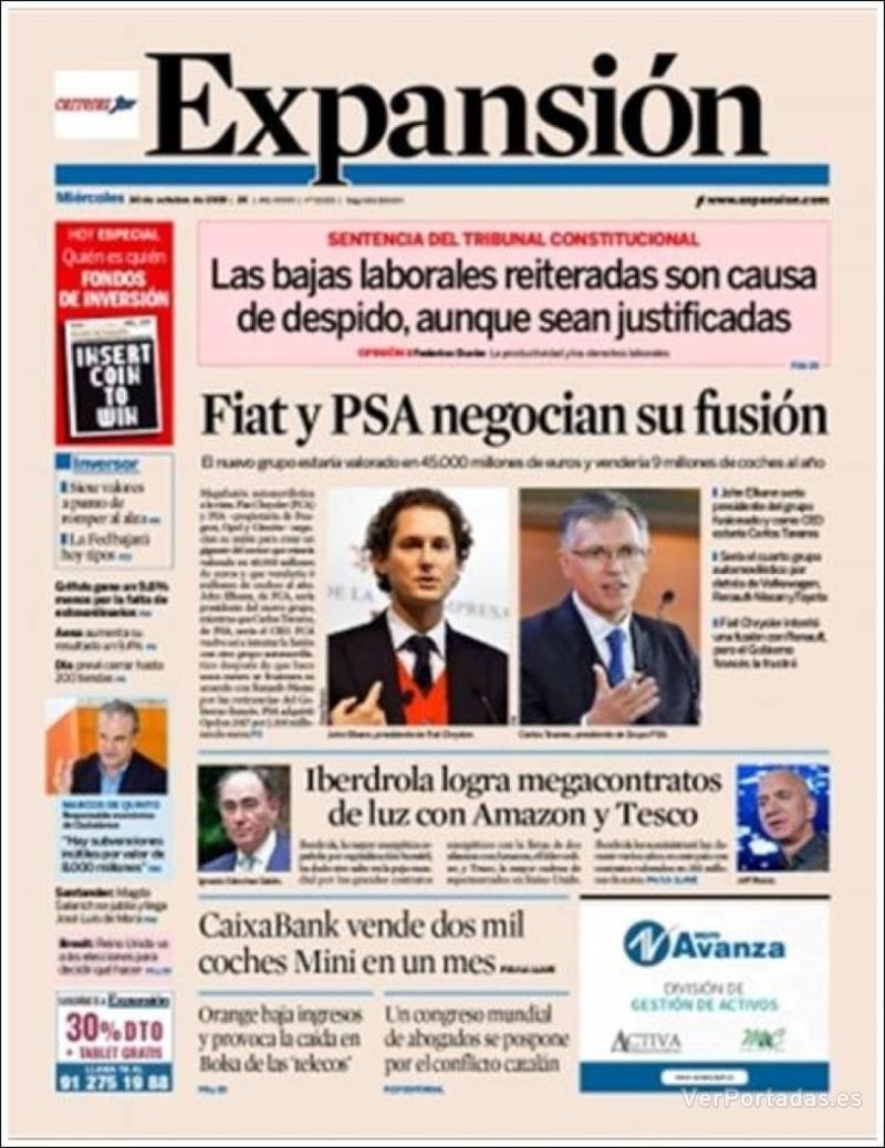 Portada Expansión 2019-10-31