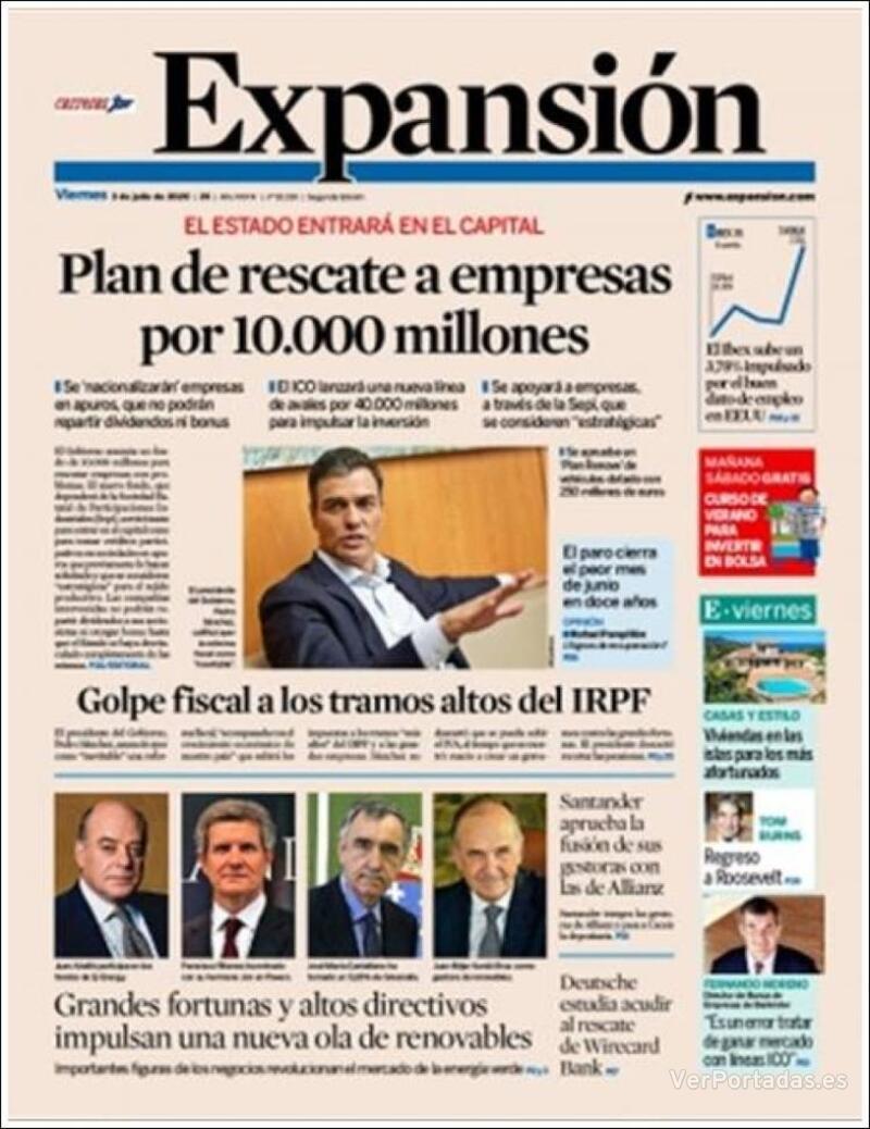 Portada Expansión 2020-07-04