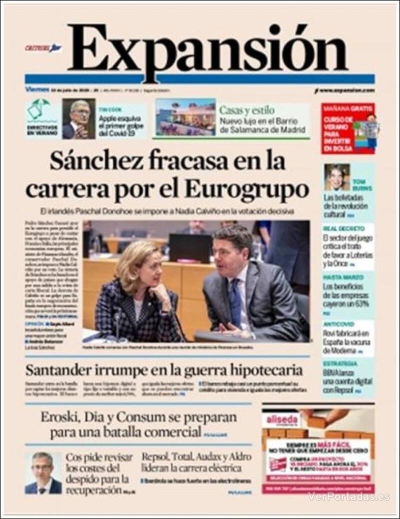 Portada Expansión 2020-07-11