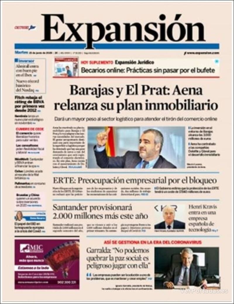 Portada Expansión 2020-06-24