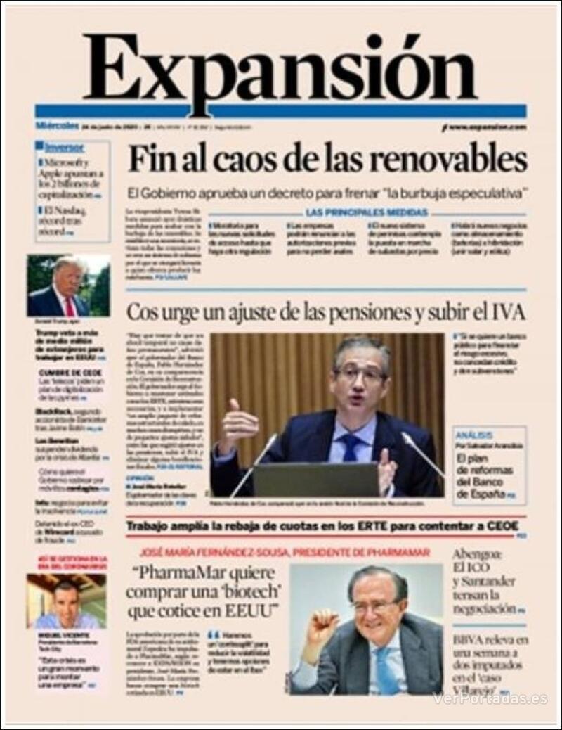 Portada Expansión 2020-06-25